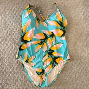 Kona Sol Teal and Cream Swimsuit